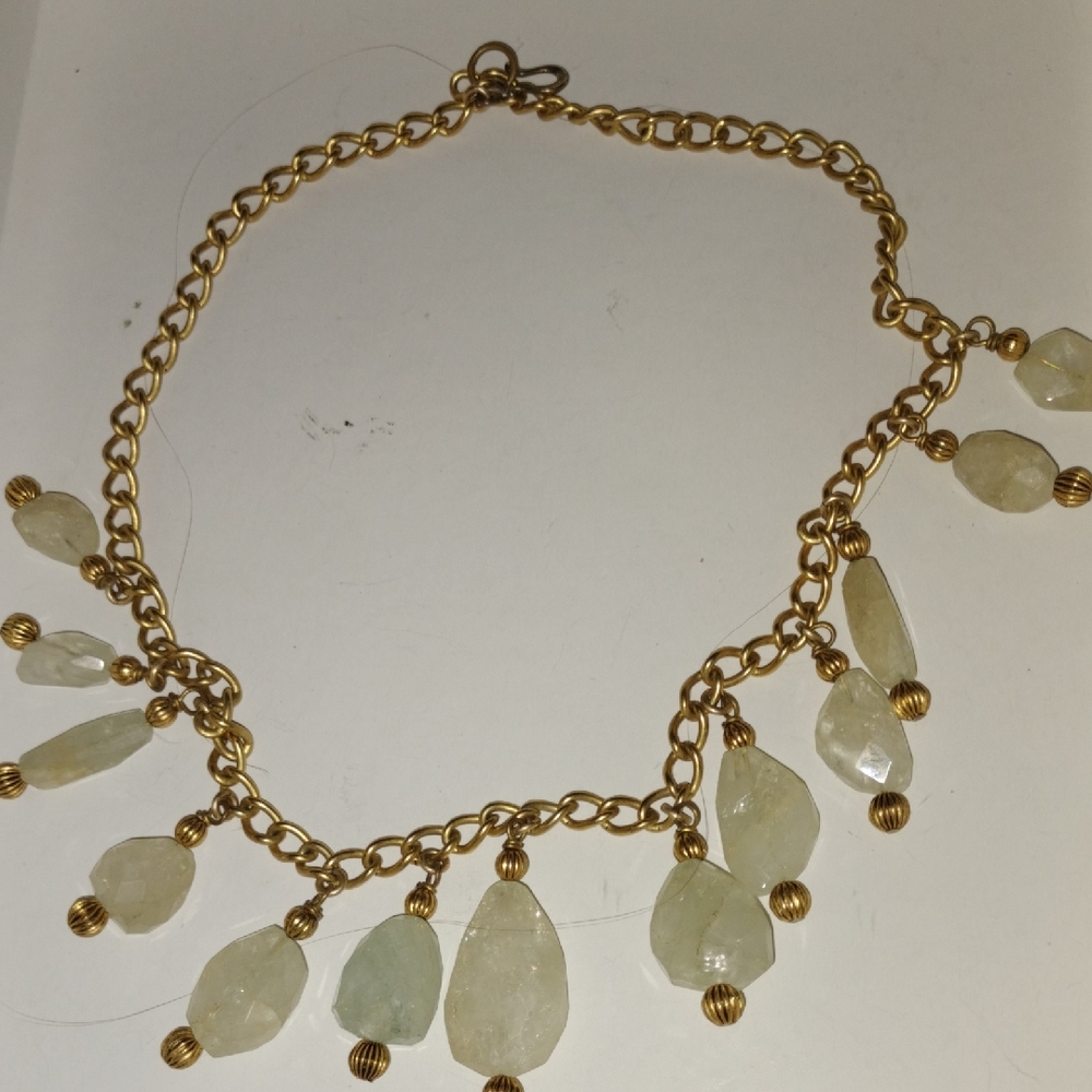 Vintage Elegant Maya Evangelista Gold and White Necklace